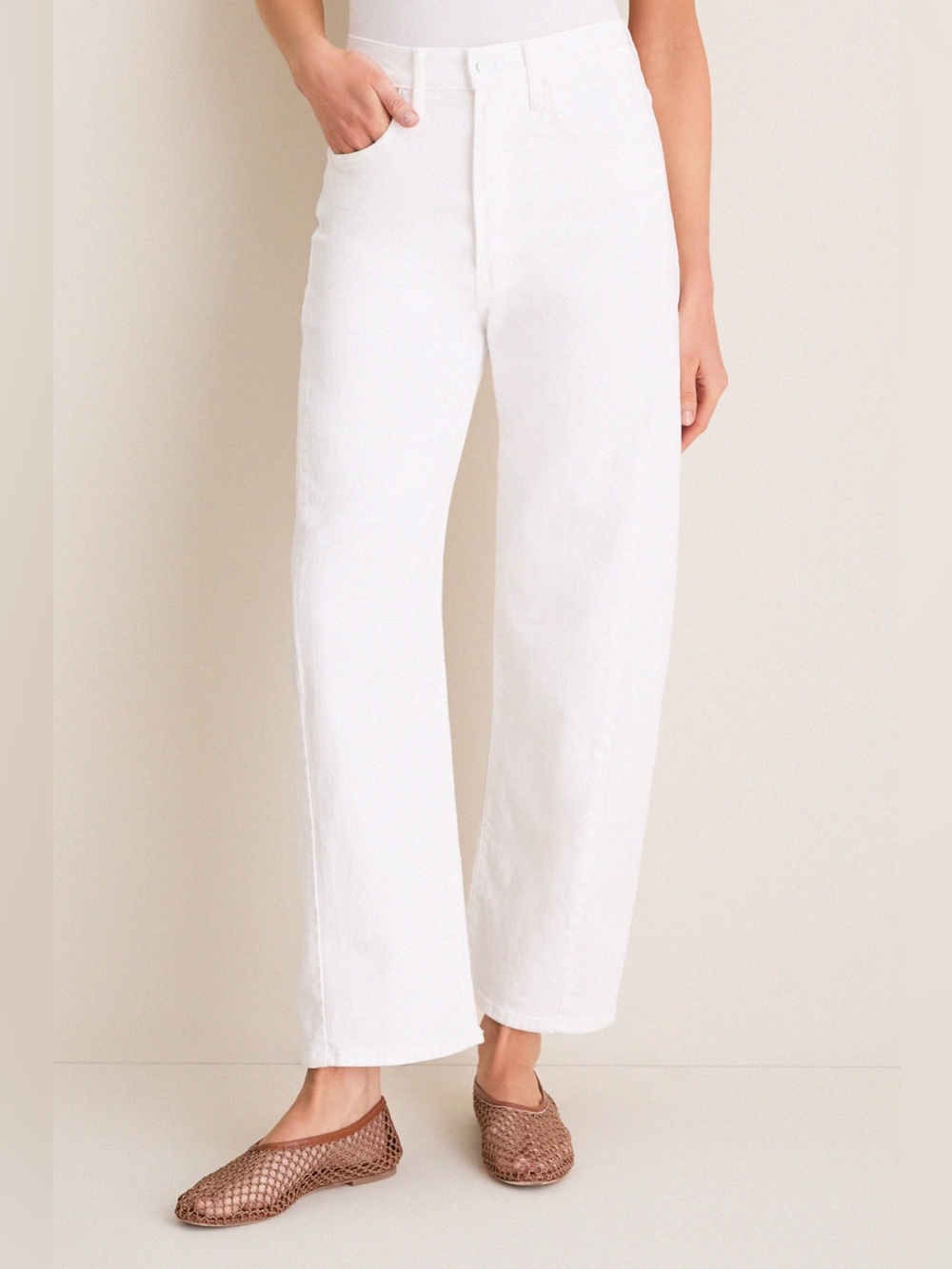MOTHER Totally Innocent The Half Pipe Ankle Size 27 NWT White Jeans